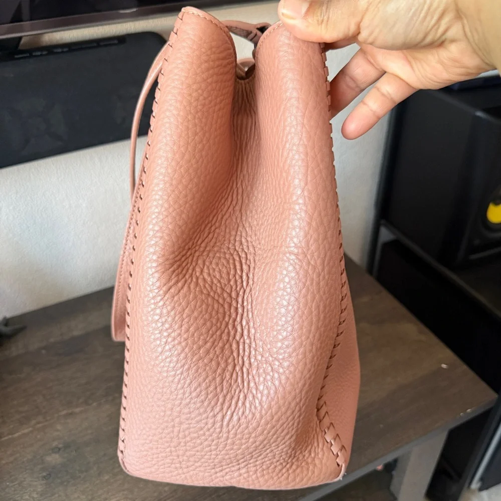 DAGNE DOVER | Large Allyn Tote Leather, Warm Dust